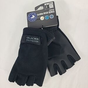 NEW GLACIER OUTDOOR Alaska River Black Fingerless Glove Sz XXL